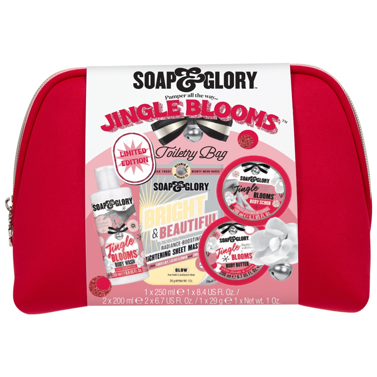 Jingle Blooms Limited Edition Toiletry Bag Christmas Gift Beauty Products