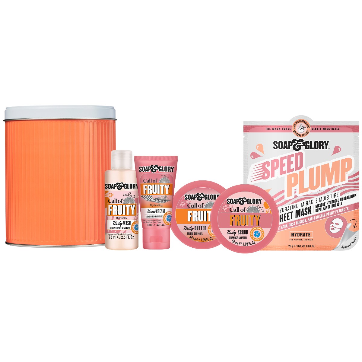 Call Of Fruity Mini Tin Gift Set Bath Body Care Soap Glory