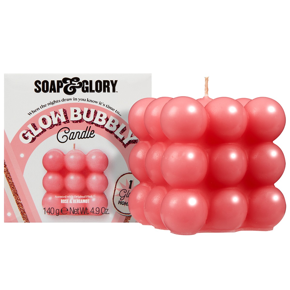 Soap and glory glow bubble pink christmas candle gift