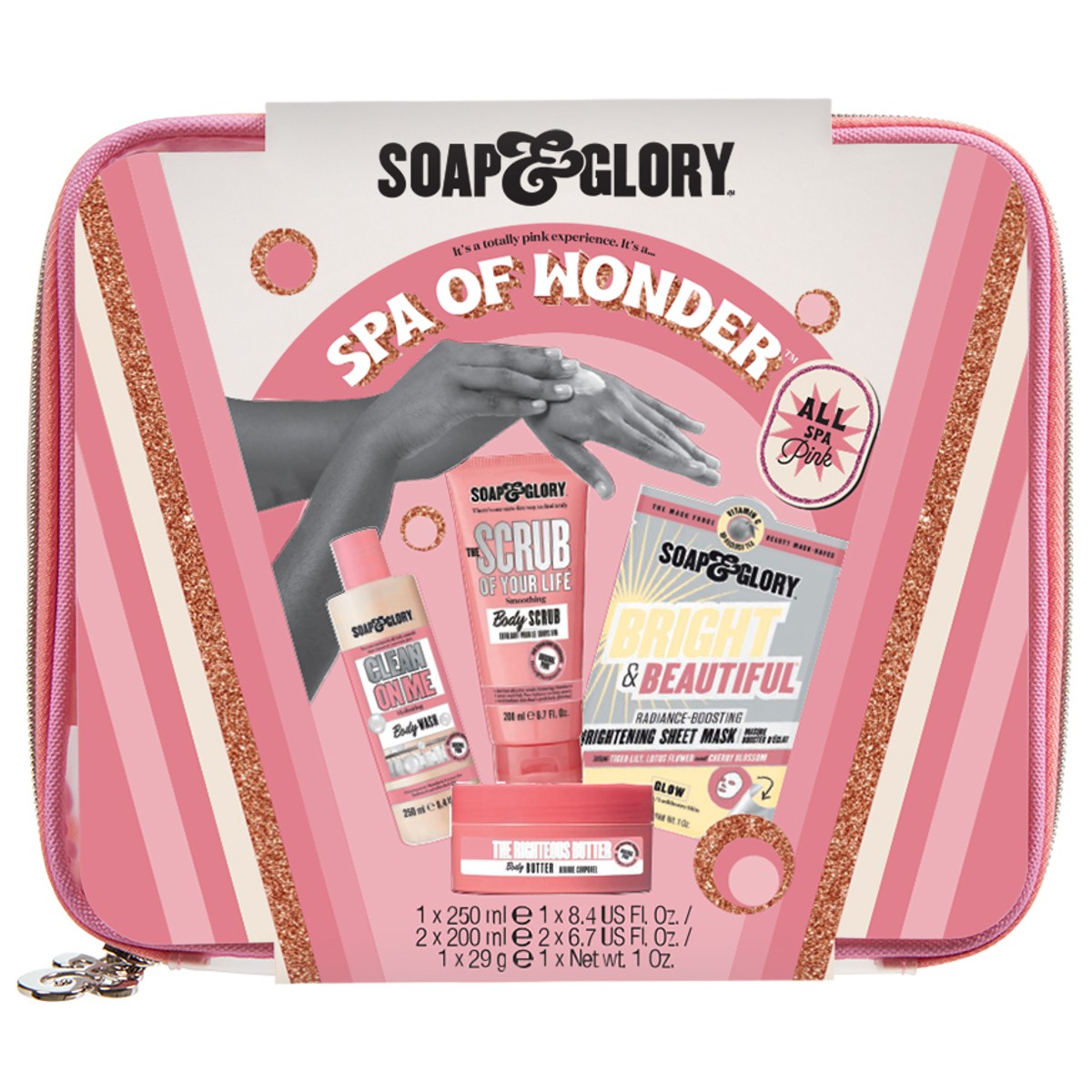 Spa of Wonder Original Pink Travel Collection Christmas Gift Set